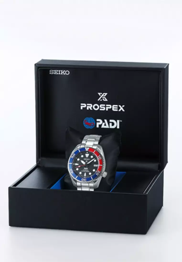 Seiko Prospex Sumo PADI 版潛水員 200 公尺黑色錶盤不鏽鋼錶帶自動錶 SPB181J1
