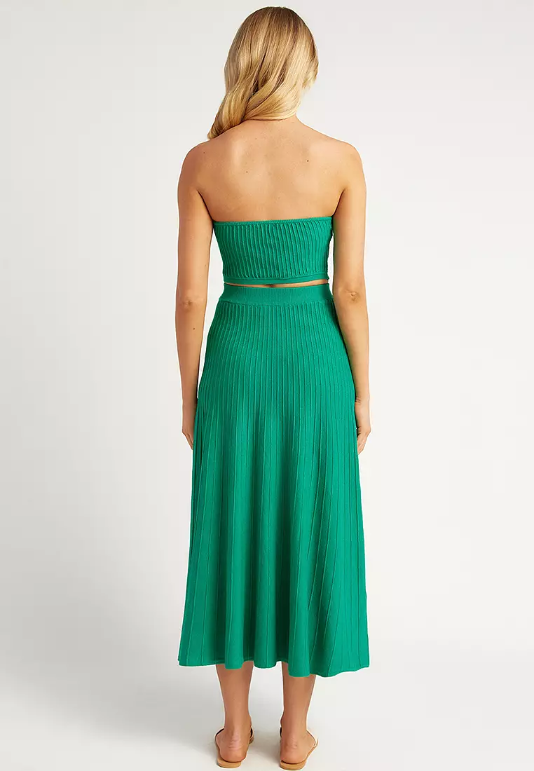 Tube Top and Flare Skirt Knit Set