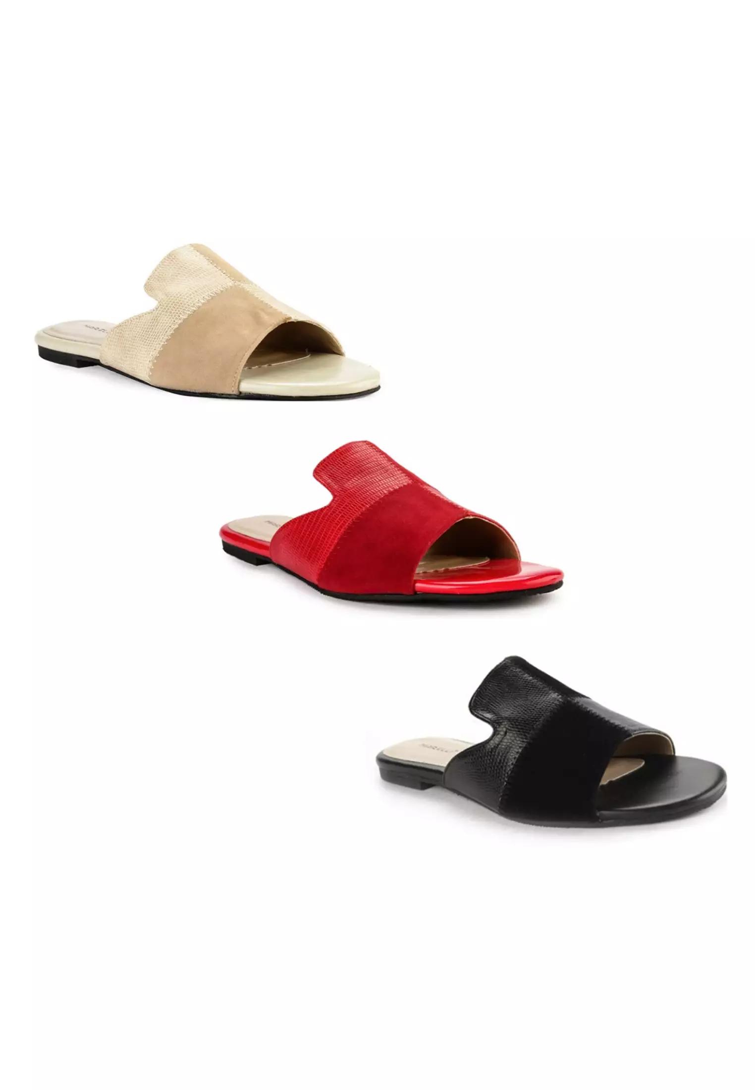 Tulip Sandal wanita Flat Slip On - Cream