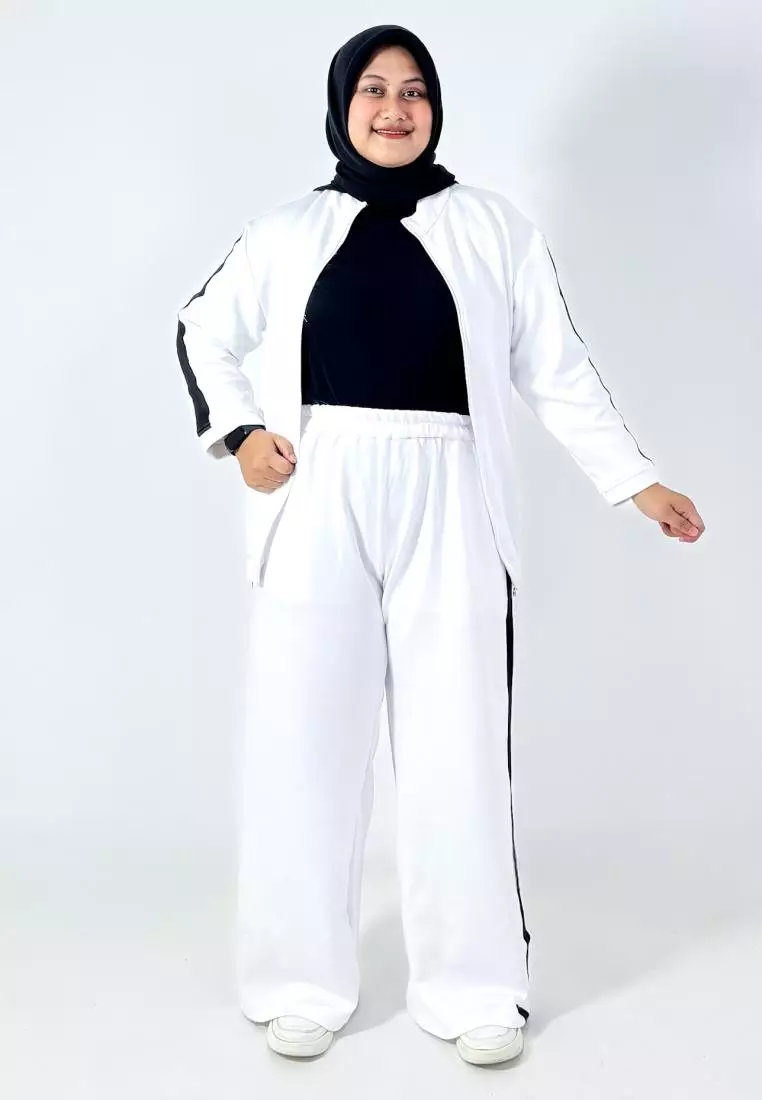 Sporty Jaket Liana Set [Setelan Sporty L-XL] Putih