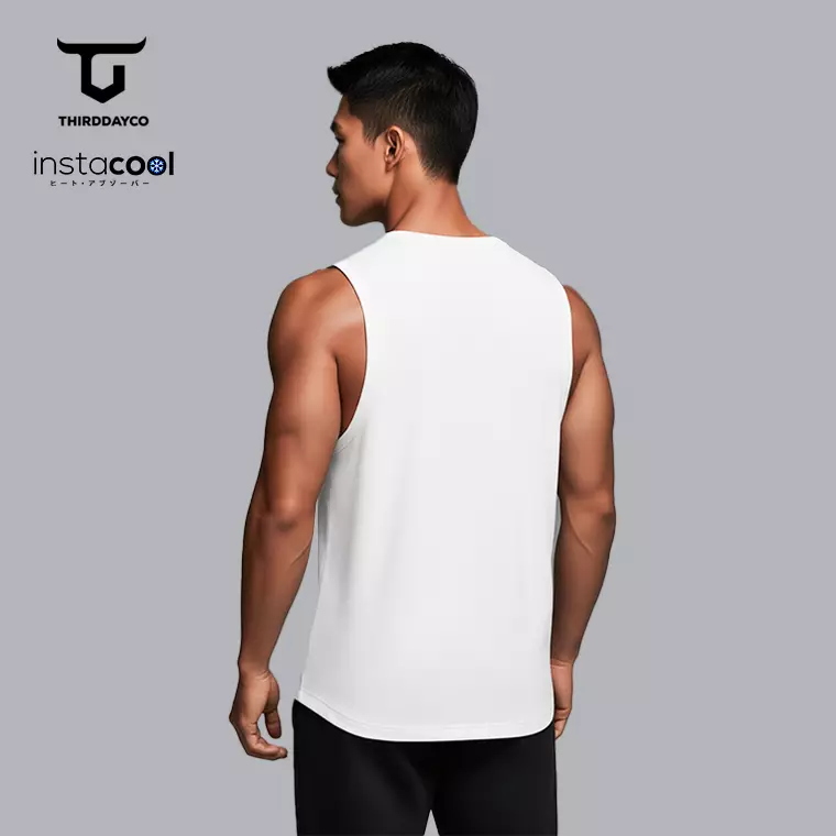 Kutung Pria Casual  SVN Logo Katakana Paragraph putih MTY16