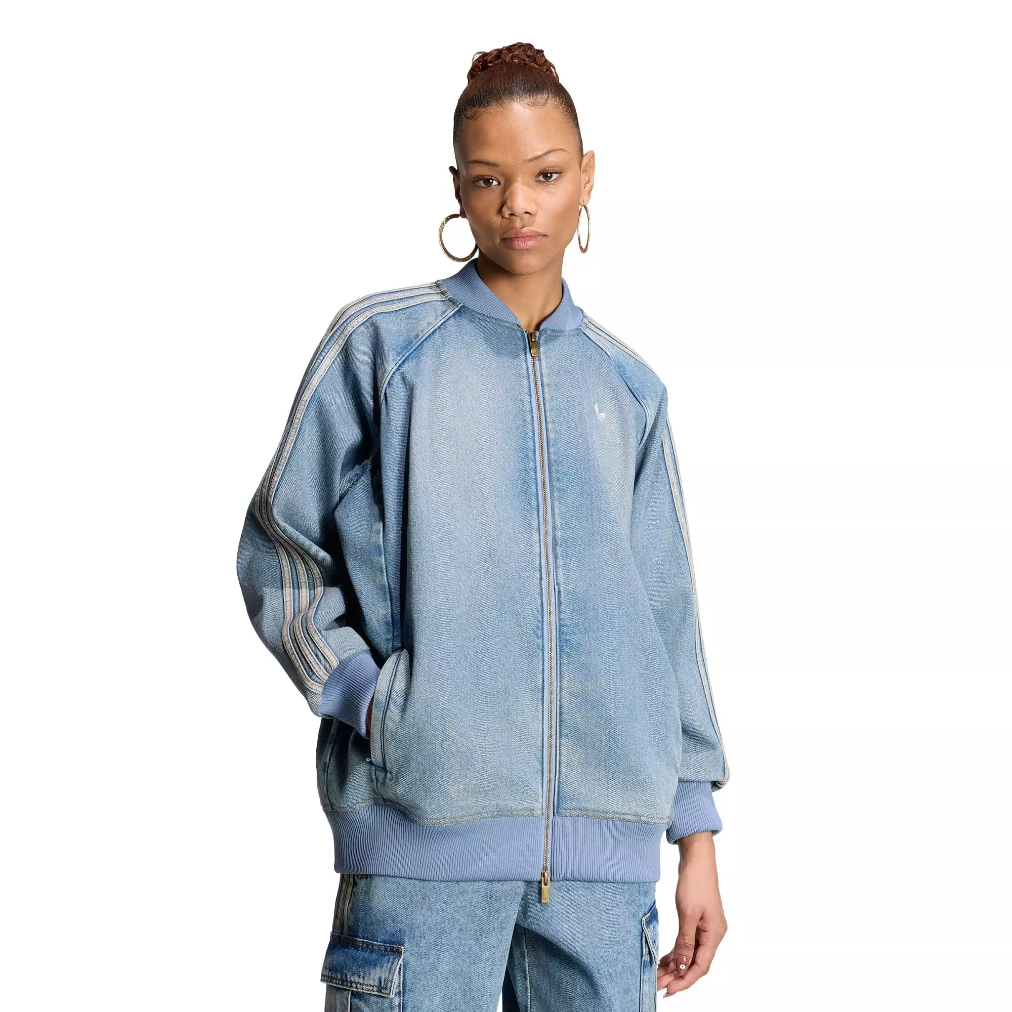 【美品】STAR CIRCLE WOMAN TRACK JACKET Buy ADIDAS Lifestyle SST OVERSIZED DENIM TRACKTOP Women Blue