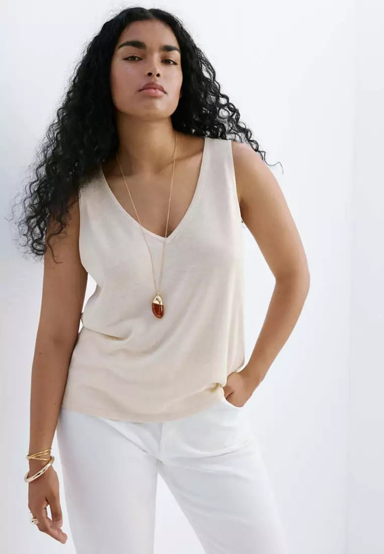 V-Neck Knit Top