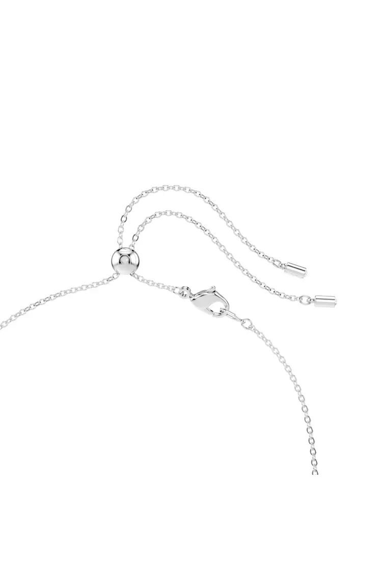 Constella necklace, Mixed cuts, White, Rhodium plated