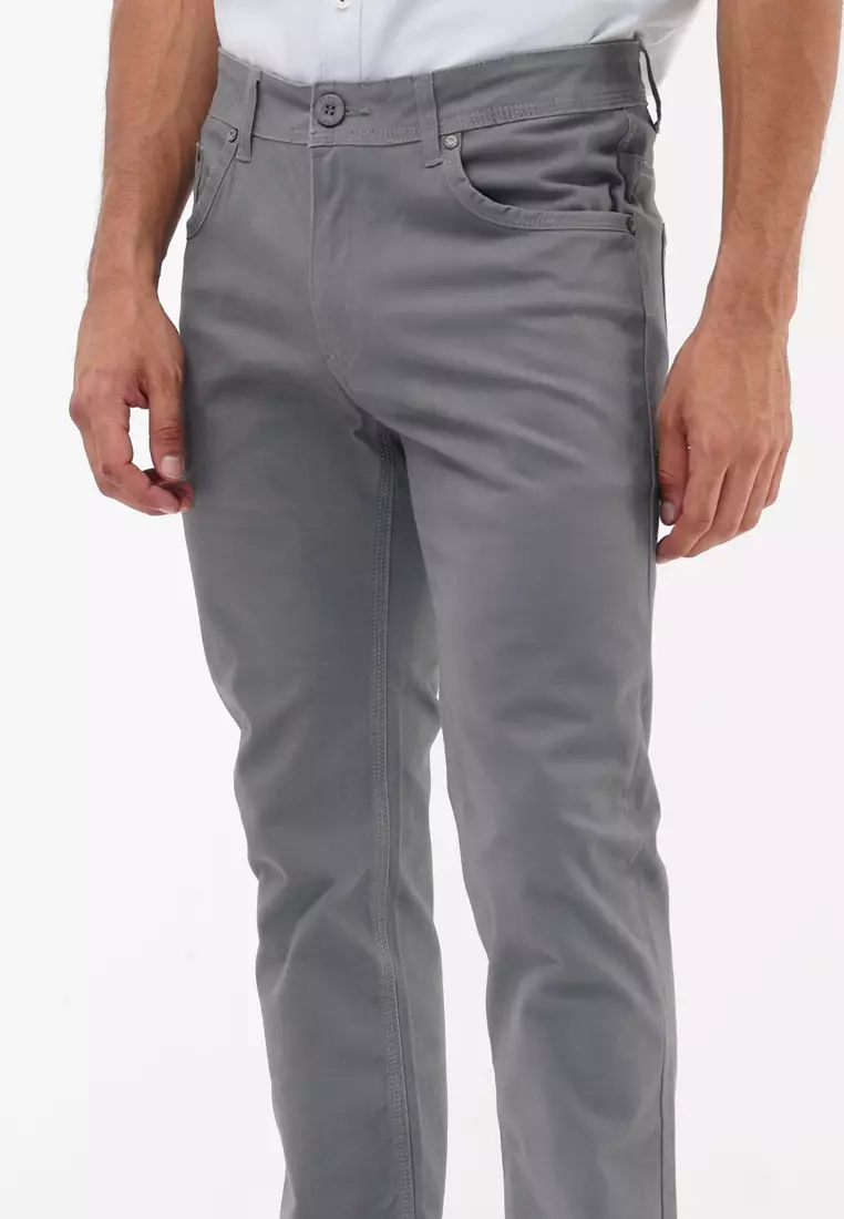 Colored Long Pants Slim Tapered Stretch