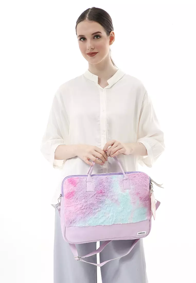 Shania Laptop SlingBag Fluffy Purple Pink With Mini Pouch - Purple 3 Carousell