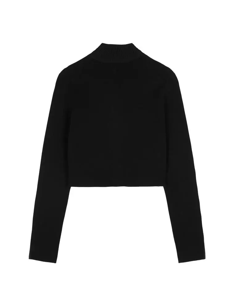 短款开襟针织衫