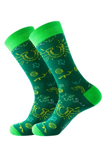 Kings Collection green Chirstmas Pattern Cozy Socks (One Size) HS202036 B237EAA92F58B4GS_1