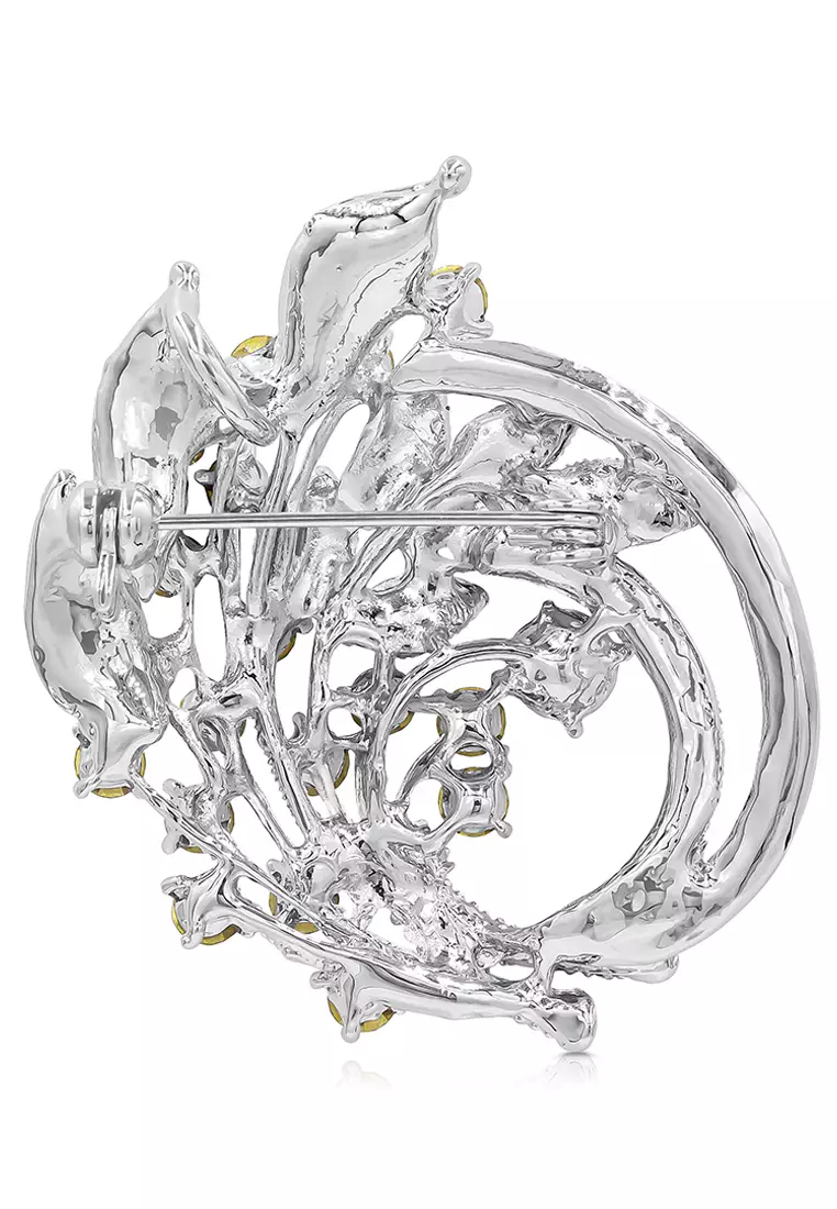 Barret Oversized Intertwined Aurore Boreale Crystal Rollover Clasp Brooch