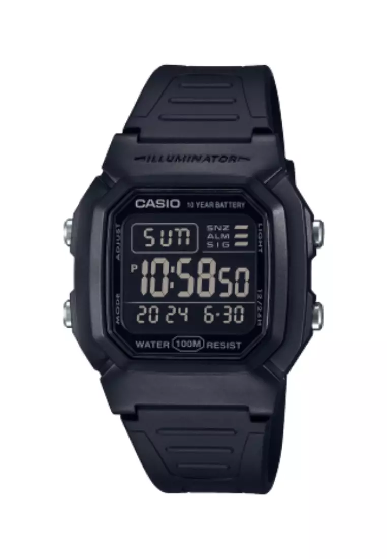 Casio W-800H-2AVDF Orologio Digitale Unisex - Quadrante Nero, Cinturino Blu, Resina, Impermeabile, Moderno