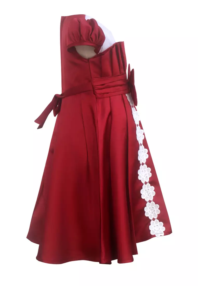 Two Mix Dress Anak Pesta Perempuan Cantik Usia 1-10 Tahun Bahan Satin Y869