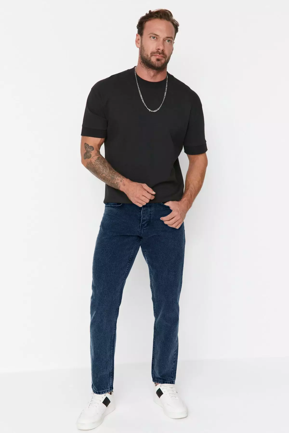 Navy 100% Cotton Essential Fit Jeans Tmnaw23Je00104