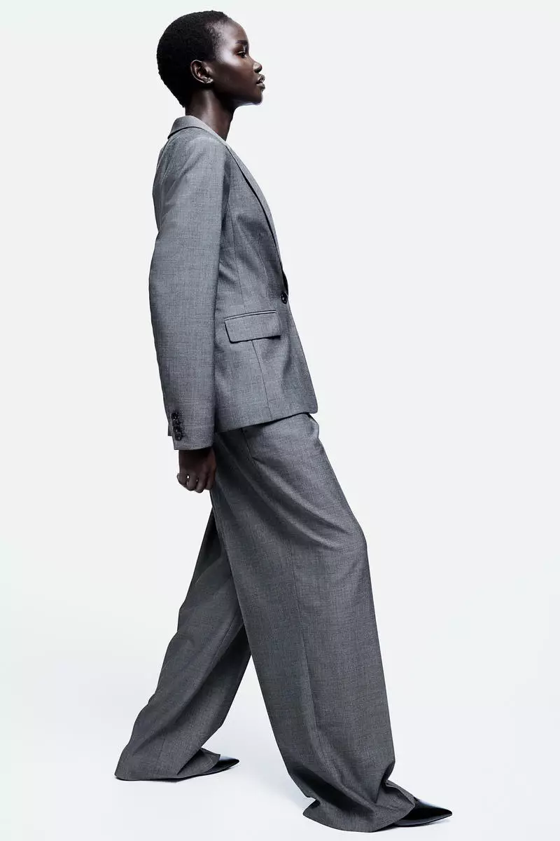 Wide twill trousers