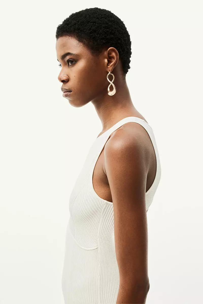 Open-back rib-knit dress