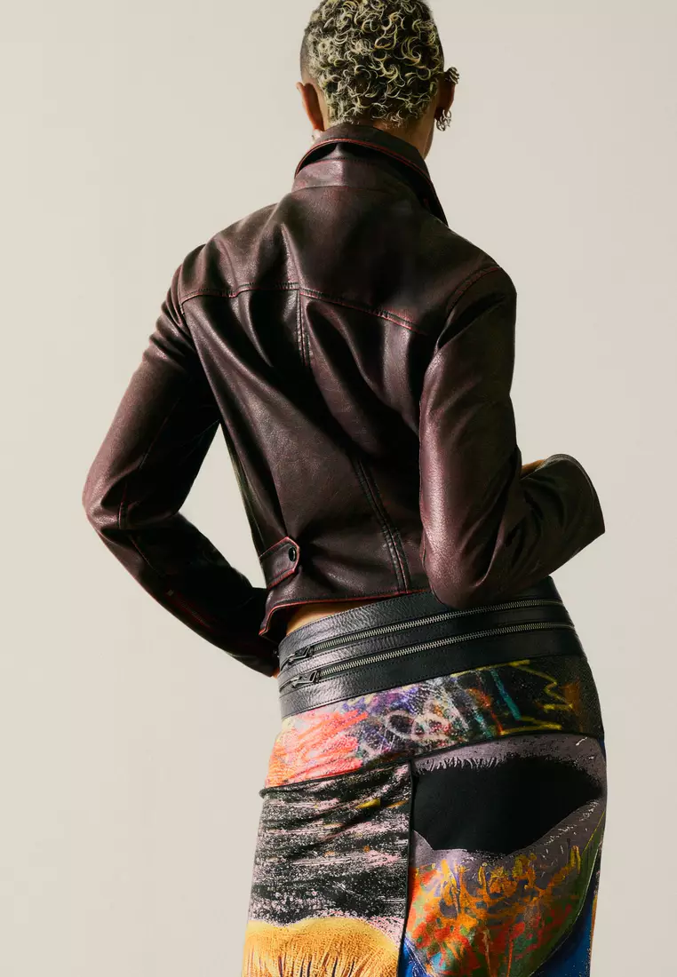 PRINTED SKIRT WITH LIPS
