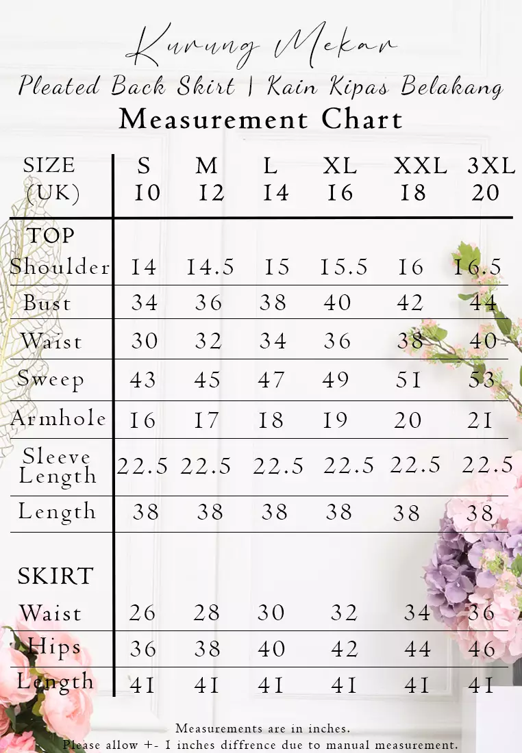 Romantic Floral Baju Kurung Moden Kain Kipas Belakang in Light Yellow