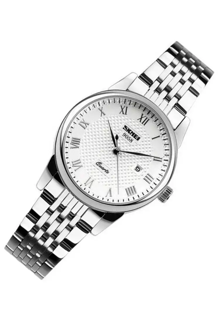 Jam Tangan Casual Analog Pria Waterproof Strap Tali Material Stainless Steel WE15 ORIGINAL