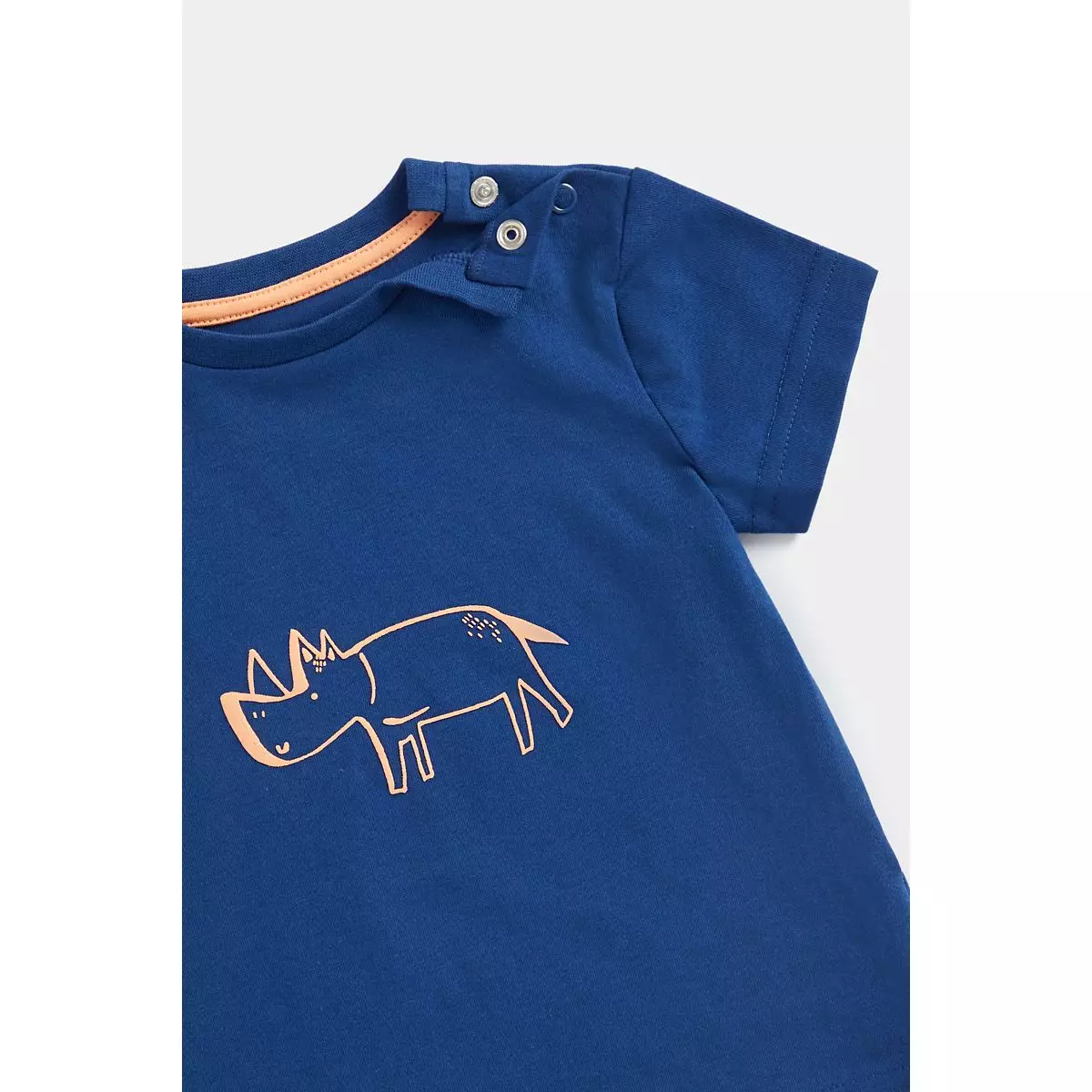 Mothercare Checked Shirt and Rhino T-Shirt Set - Set Kaos & Kemeja Bayi Laki-laki (Biru)