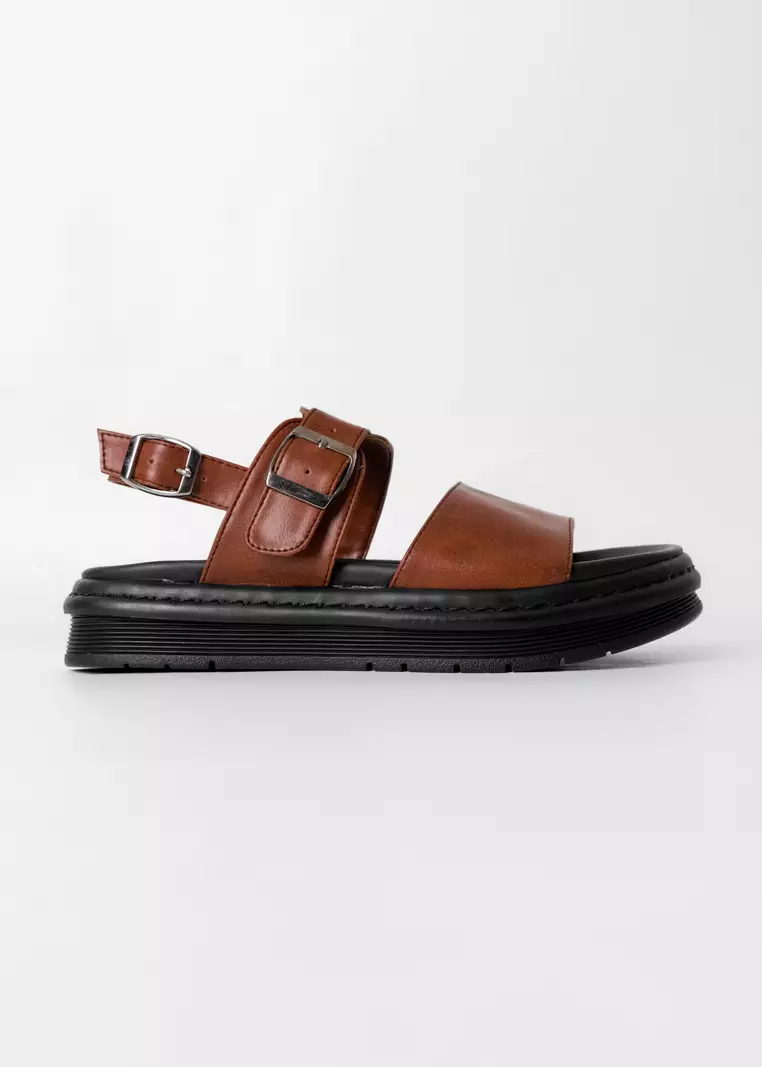 Pamole Sandal Wanita Kekinian Sendal Santai Wanita Sendal Wanita - Dagne Series - Coklat