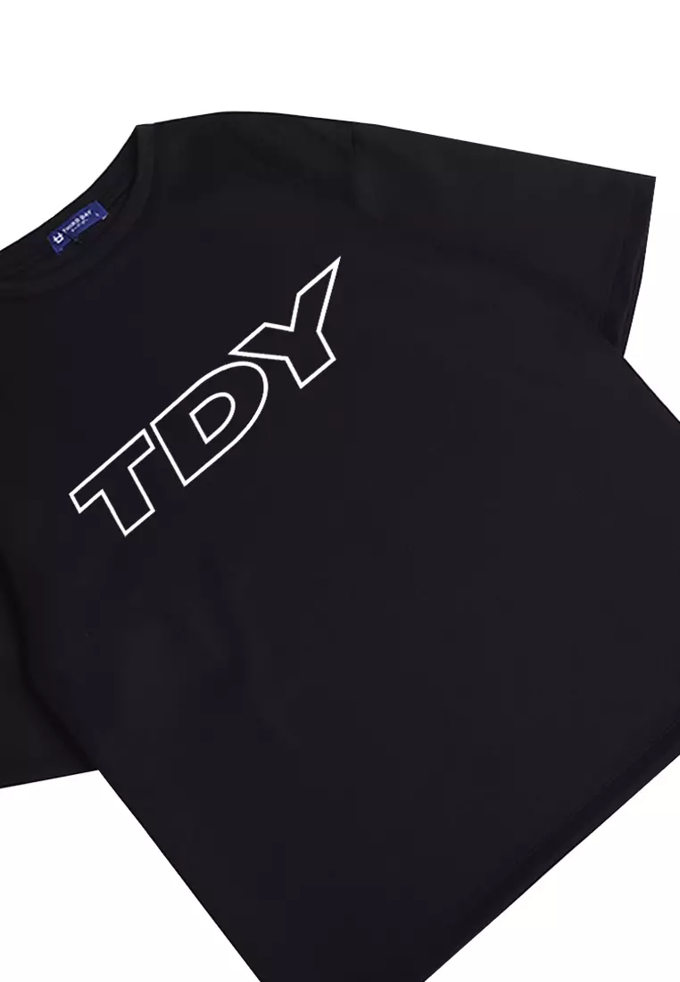 MTK35 Kaos Oversize Distro Pria Big Tdy Outline Hitam