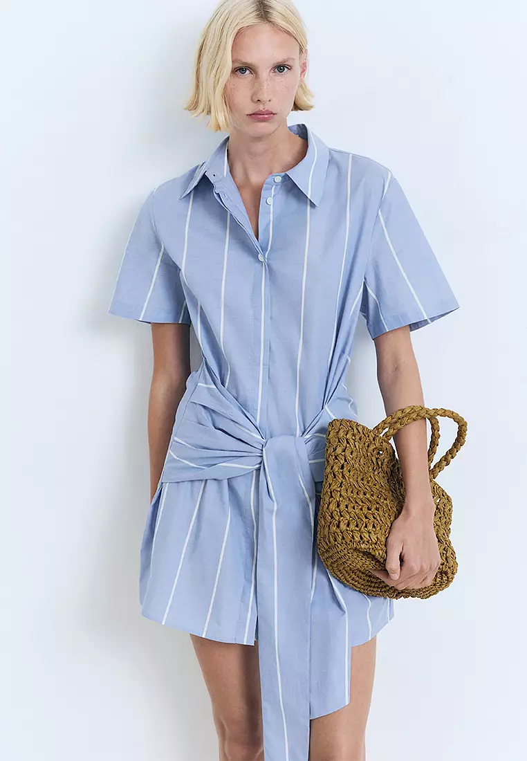 Buy Mango Striped Shirt Dress With Knot Online ZALORA Malaysia