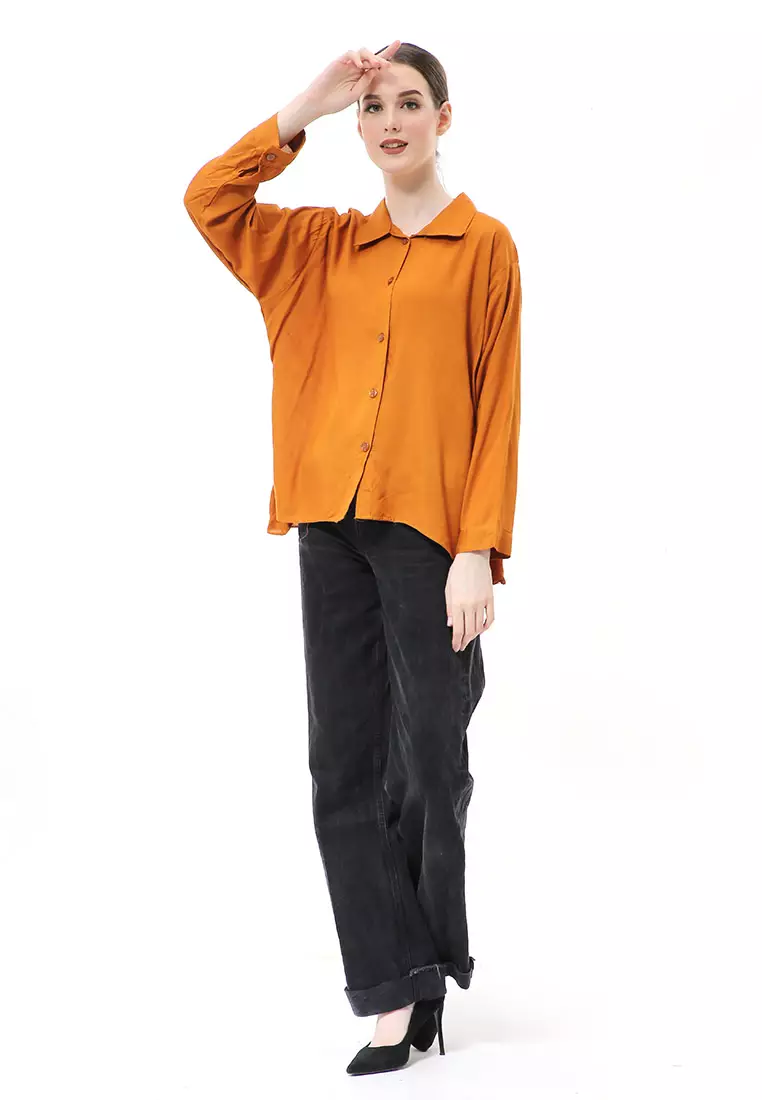 Ayudia Shirt Long Sleeve Atasan Wanita Premium Quality - Bata