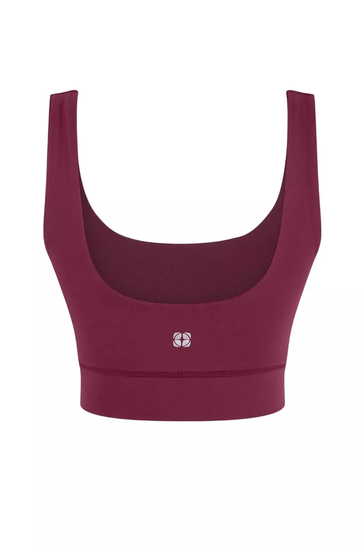 Burgundy Brushed Soft Fabric Supportive/Shape-Enhancing Thick Strap Knitted Sports Bra Thmss24Ss8