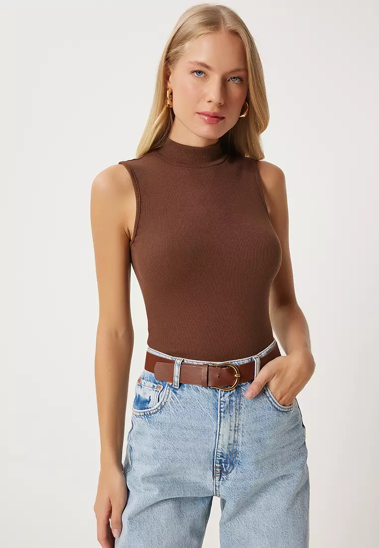 Mock Neck Rib Top
