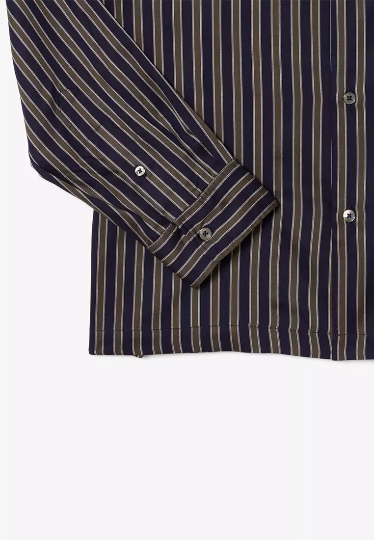 Relaxed Fit Striped Lyocell Shirt