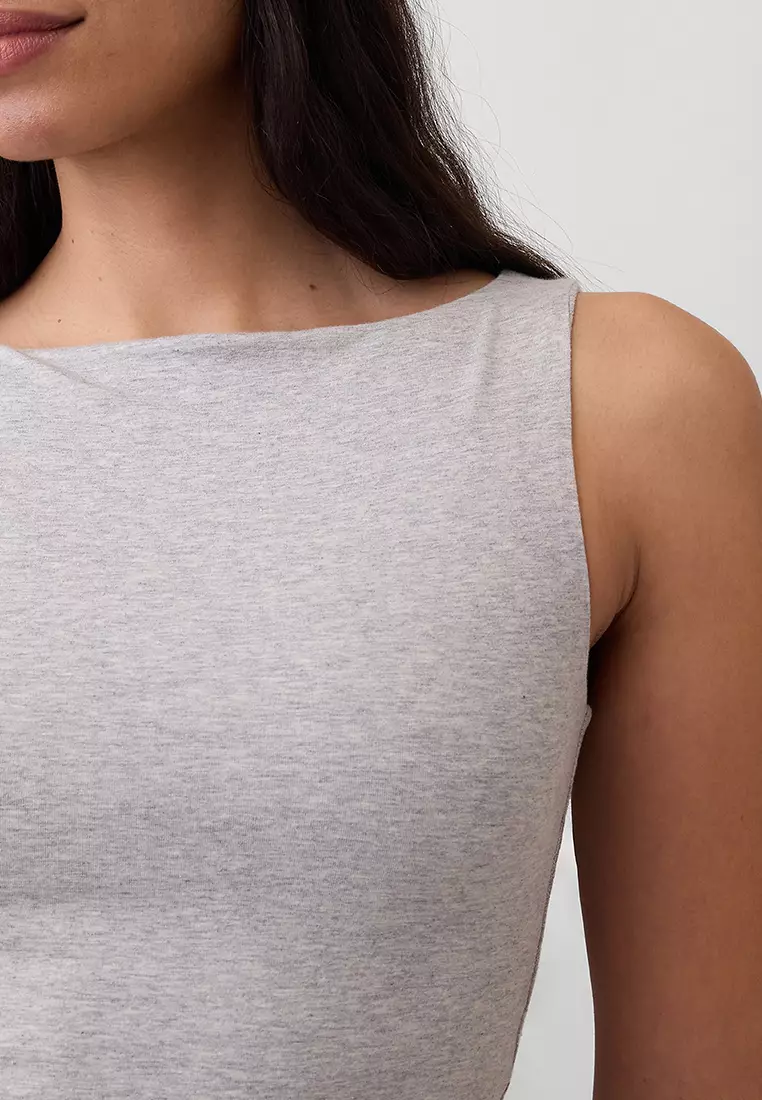 Close Knit Cropped Shell Tank Top
