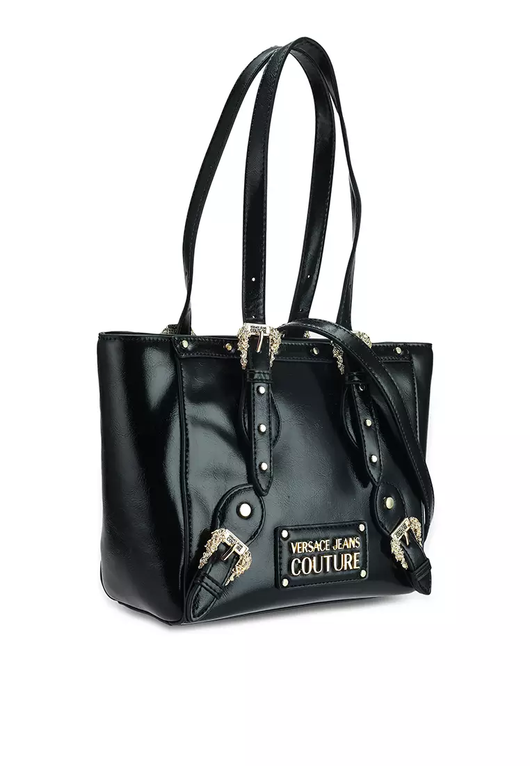 Versace jeans black tote bag sales