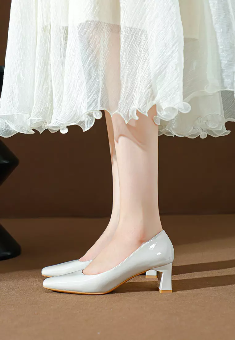 5CM Square Toe Patent Leather Pumps BY2355-3