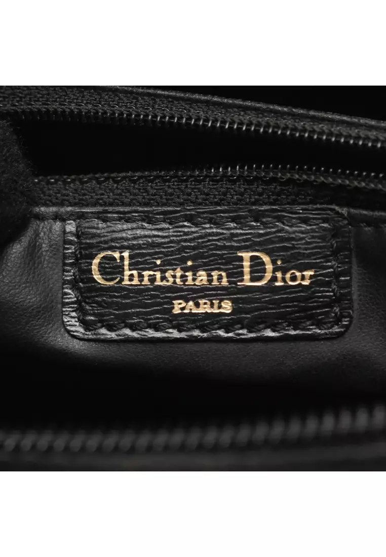 Pre-Loved Christian Dior CD logo Handbag leather black