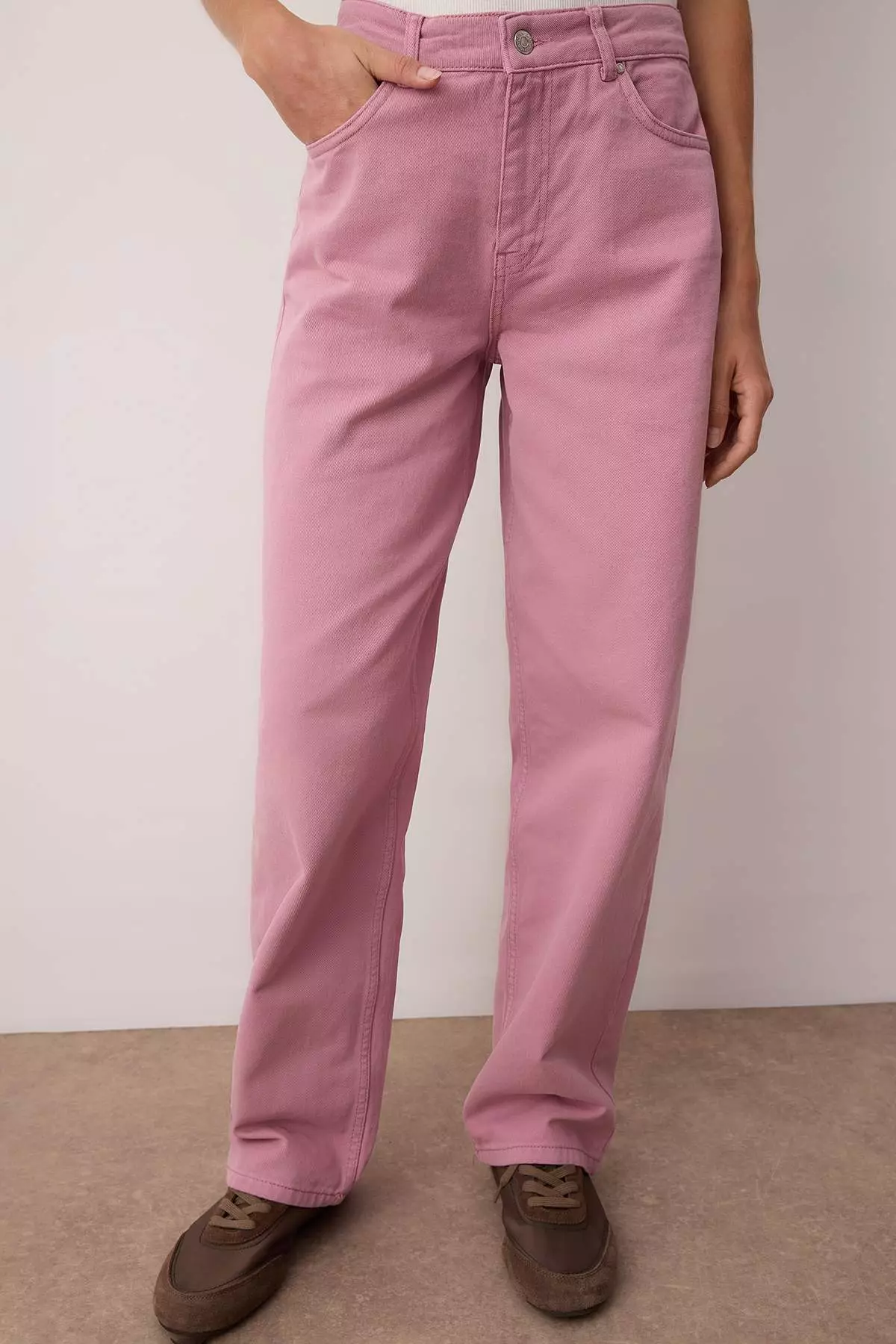 Dusty Rose Low Rise Skater Jeans