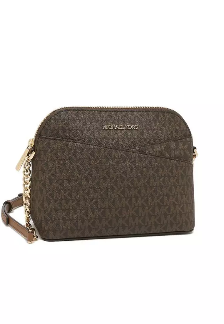 Michael Kors Jet Set Travel MD Dome Crossbody Bag 35F1GTVC6B Brown