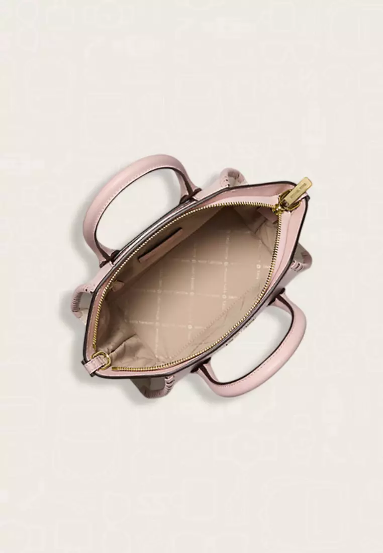 Michael Kors Avril Small Leather Satchel Powder Blush Multi