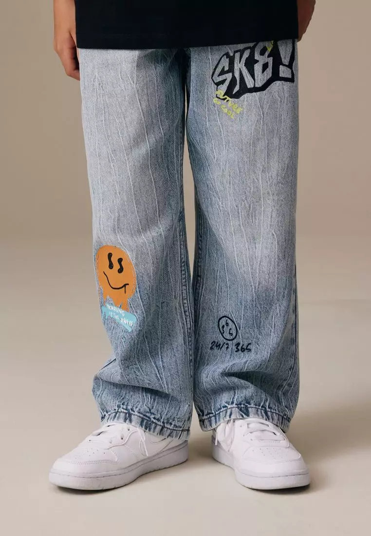 Pull on Denim Graffiti Jeans