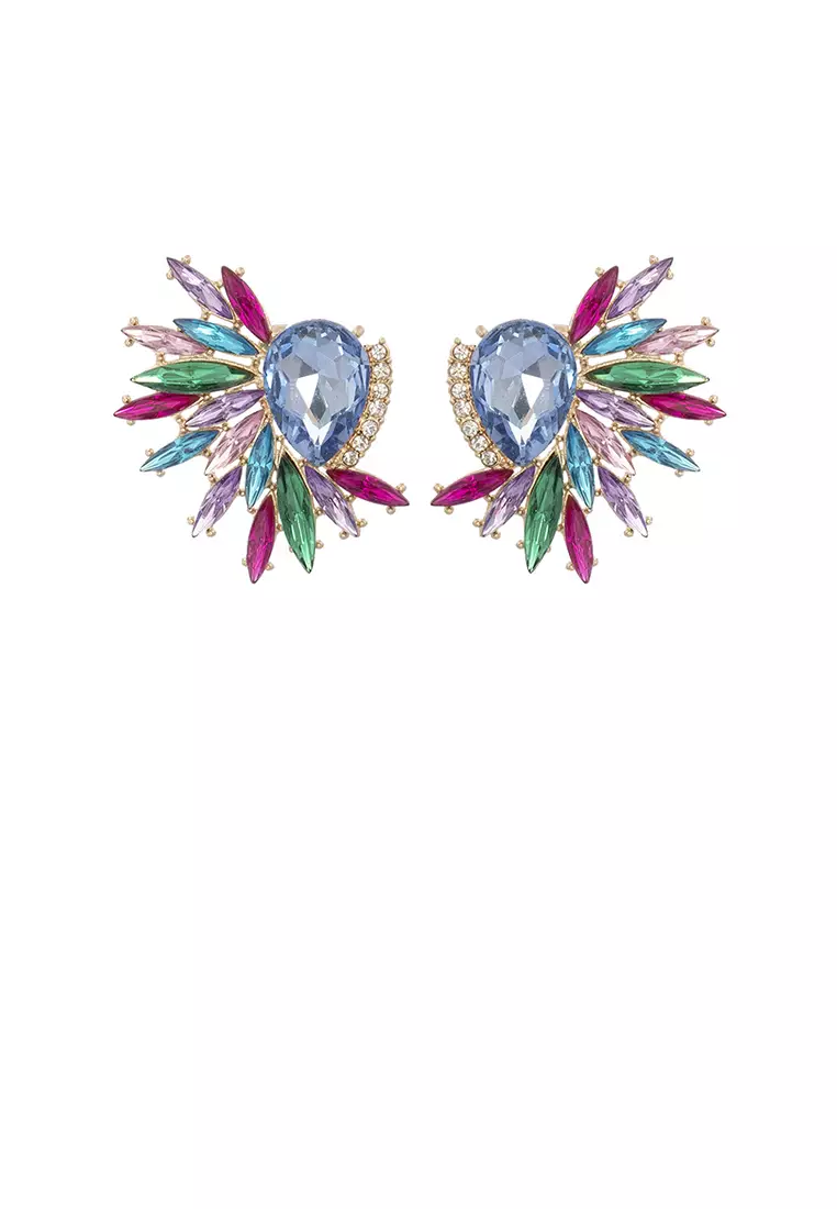 Buy Glamorousky Fashion Temperament Plated Gold Floral Geometric