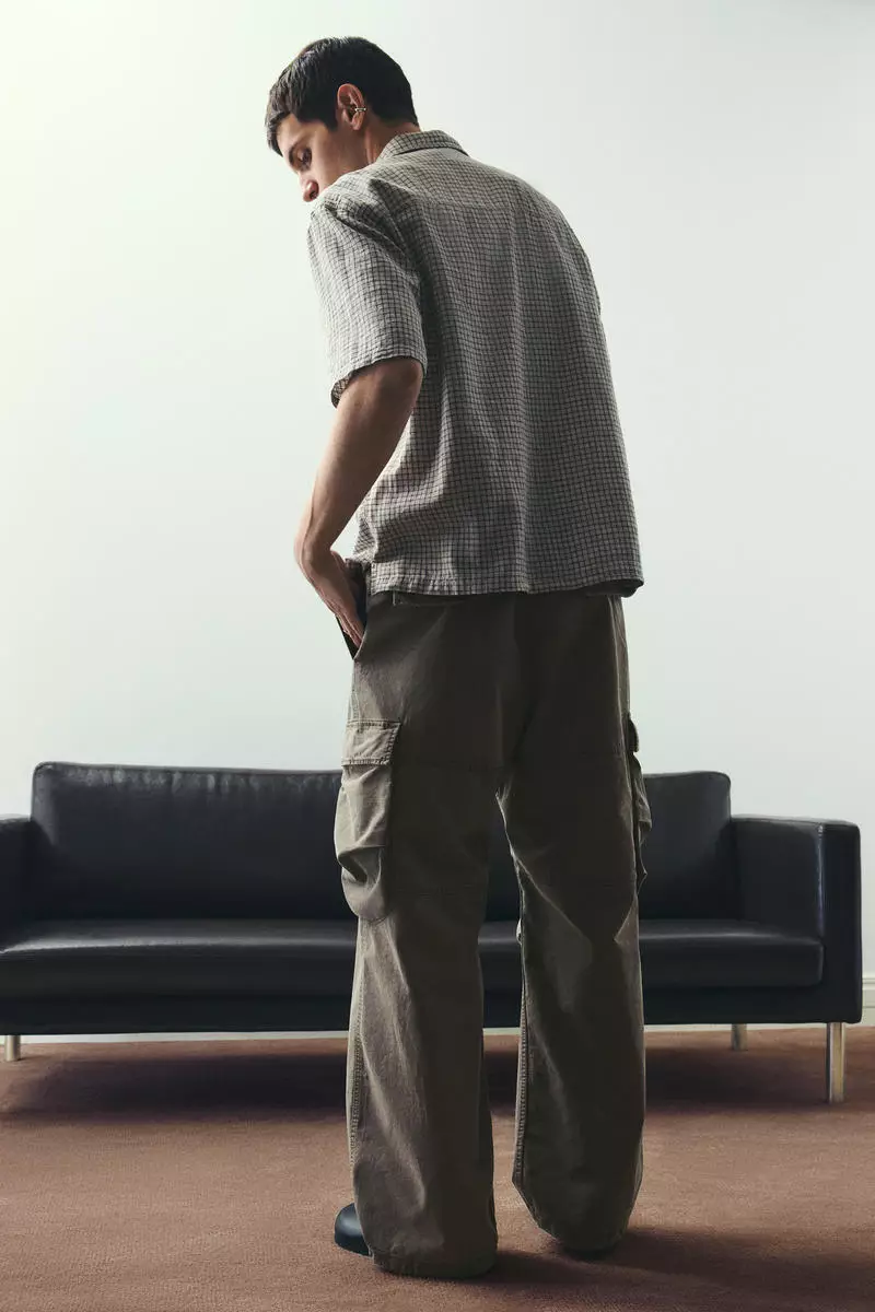 Loose Fit Washed cargo trousers