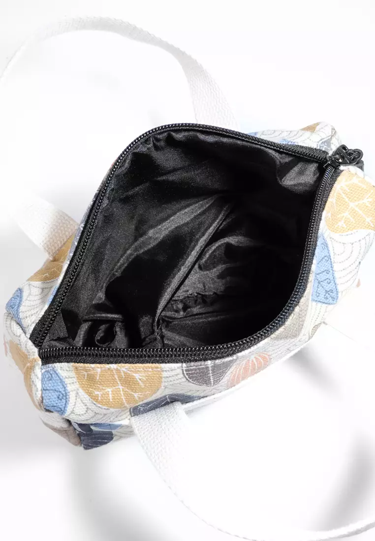 Pamole Pouch Kosmetik Bahan Kanvas Penutup Resleting - PMU Betel Leaf