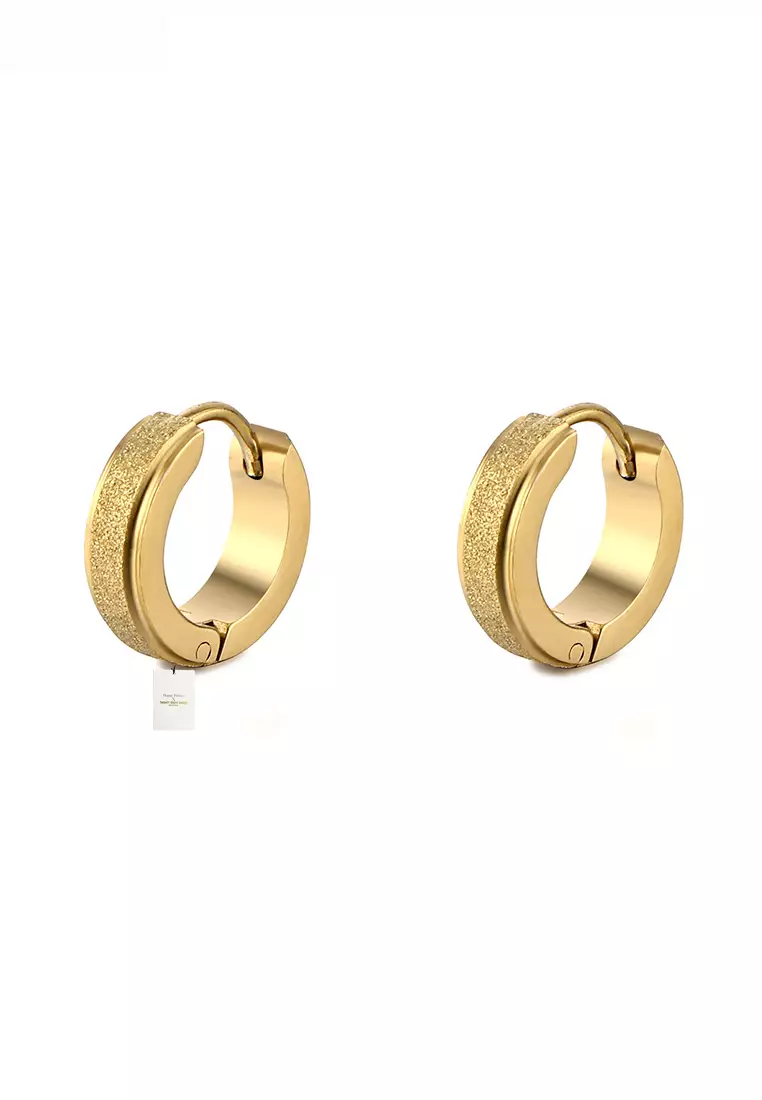 Buy HAPPY FRIDAYS Unisex Titanium Steel Frosted Texture Earrings