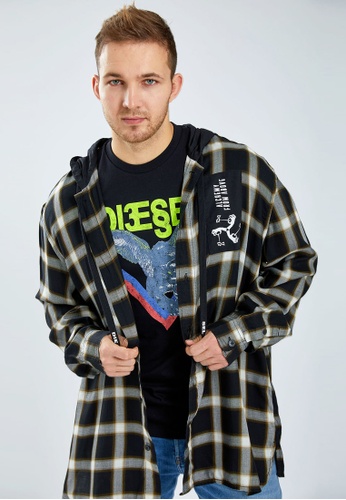 Diesel black S-DOVIN CAMICIA Hoodie C96D9AACA6B9B7GS_1