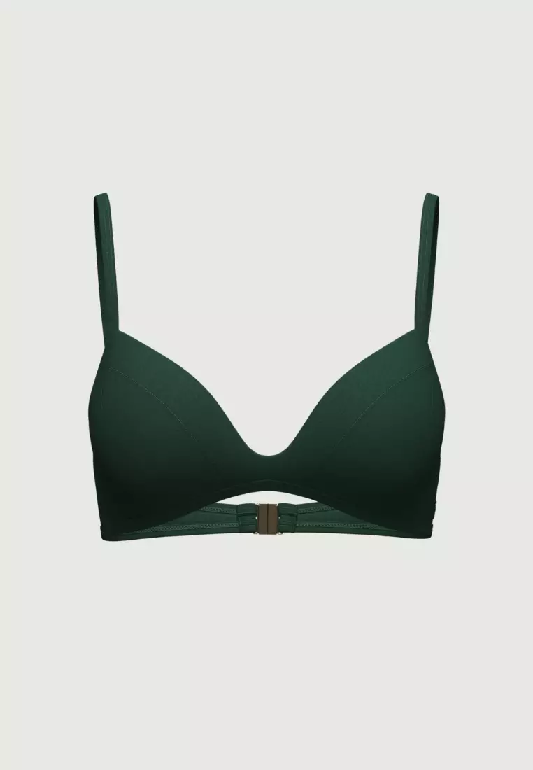 Core Solid綠色全罩比基尼上衣