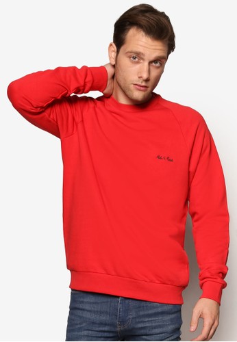AAA Red Make No Mistake Embroidered Slogan esprit台灣網頁Sweatshirt, 服飾, 服飾