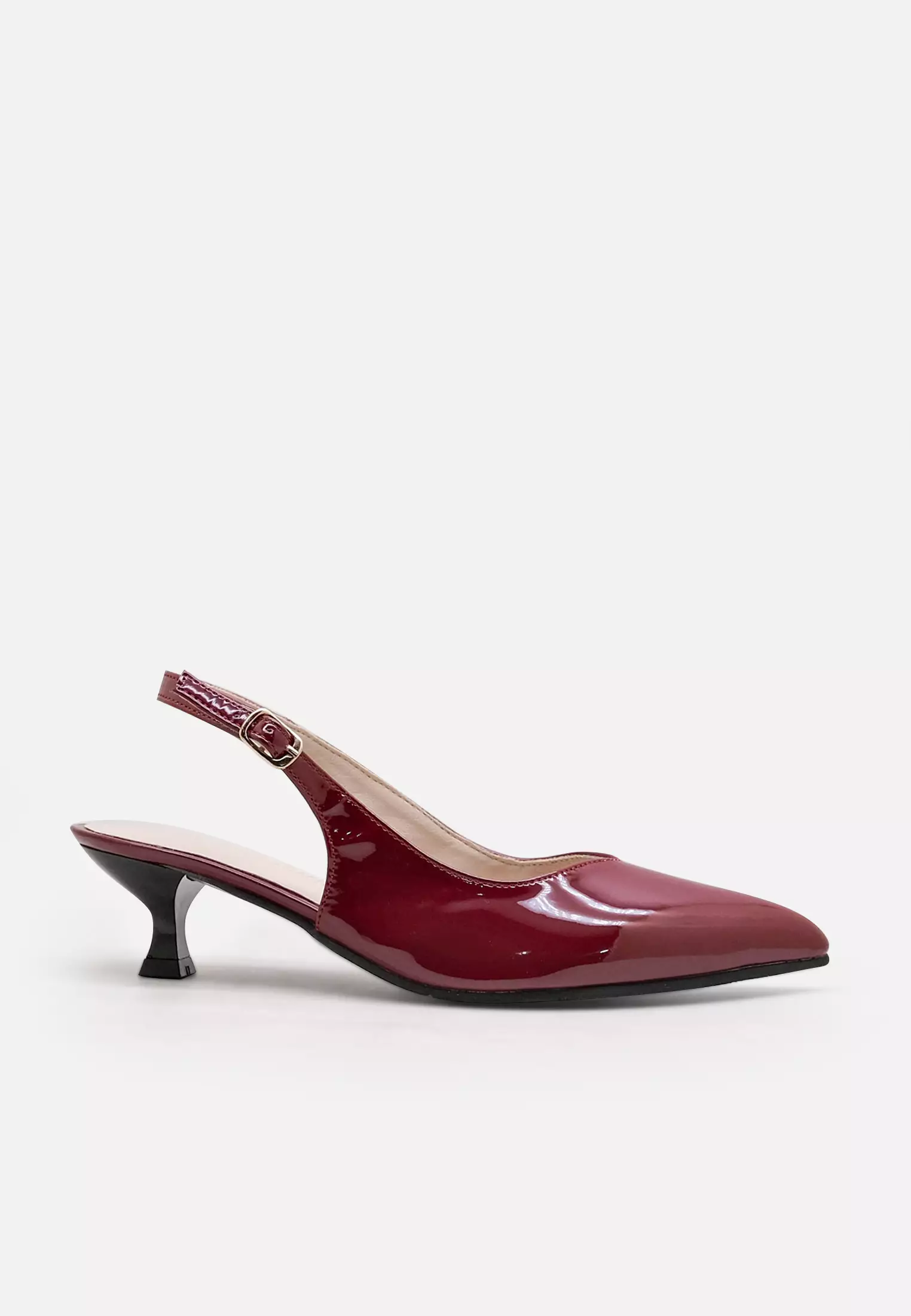 Vanya Pointed Toe Slingback Kitten Heels Wanita