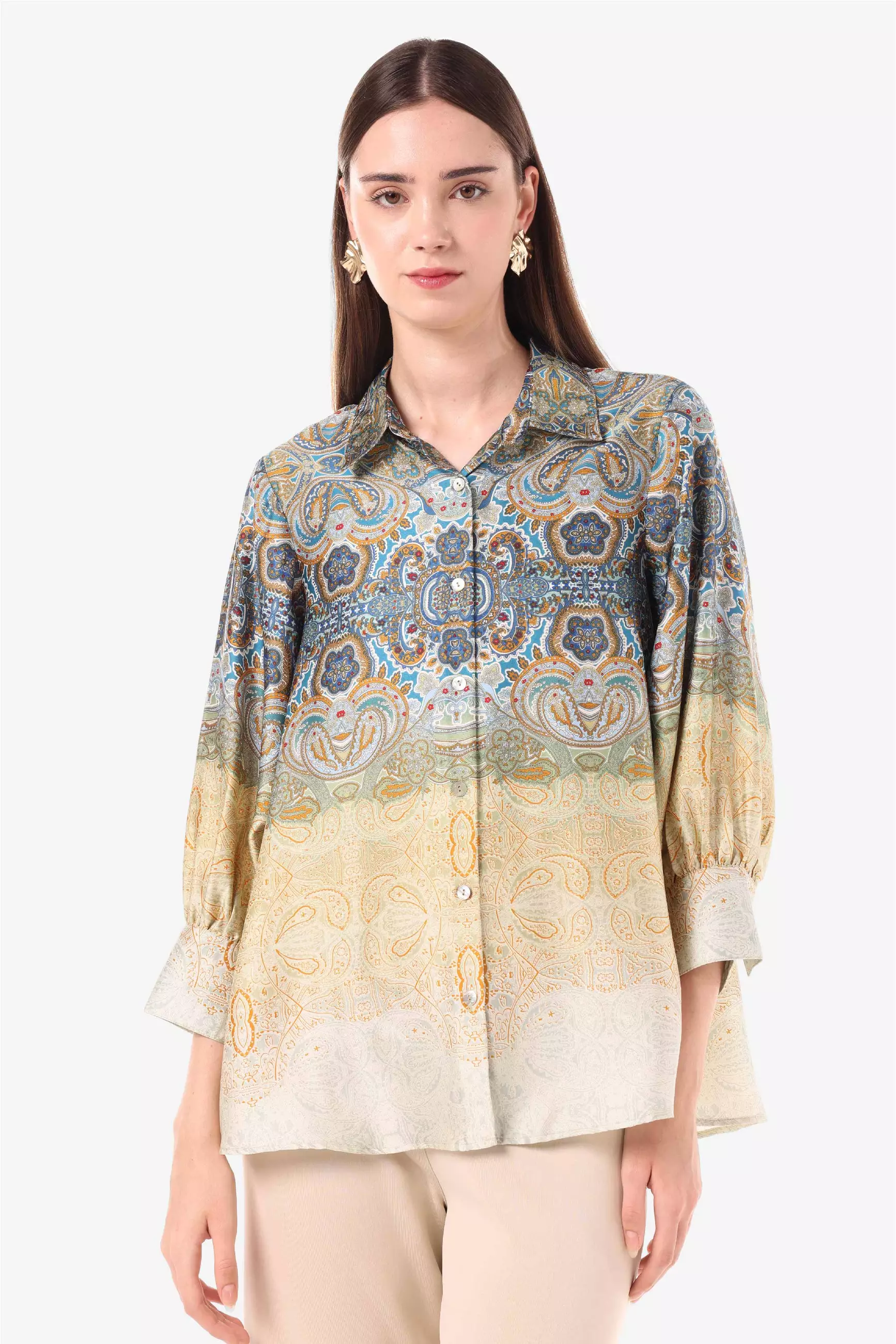 Minimal Puspita Shirt Blue Colour Blue