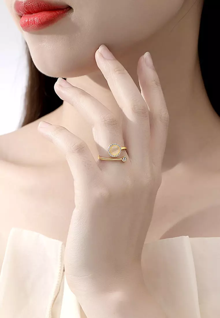 Cincin Wanita R0106 Rotatable Design Korea Fashion Free Size TitaniumPerhiasan Cincin Cewek