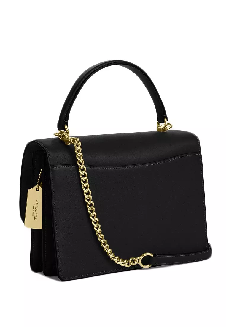 Klare Top Handle Bag In Signature Canvas - Walnut/Black