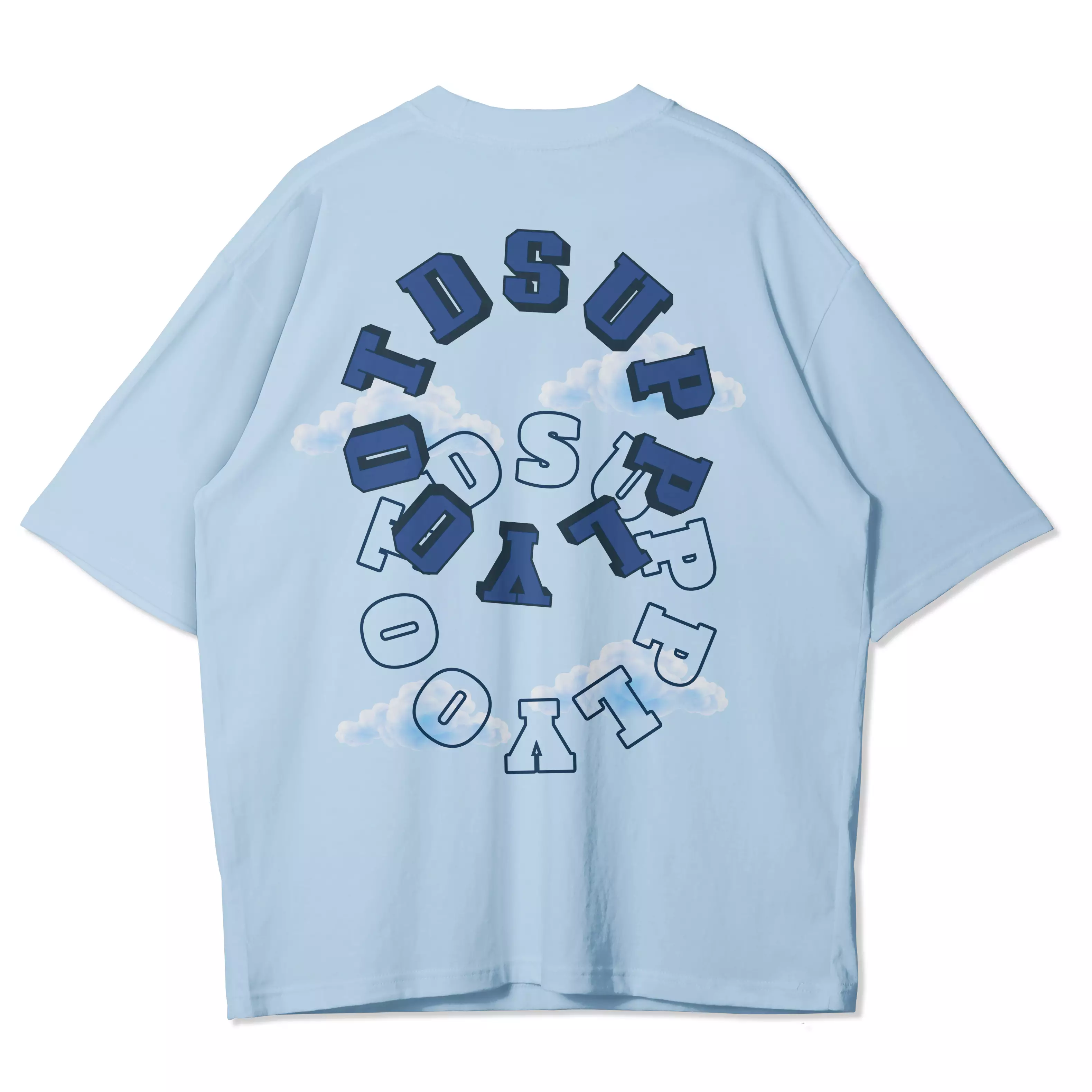 OOTDSUPPLY Oversized Tshirt Clouds I Oversize Pria & Wanita