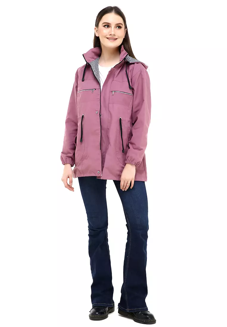 Hardwin Jaket Wanita Adventure Casual Longsleeve Jacket Outer Material Baby Canvas ORIGINAL - Purple